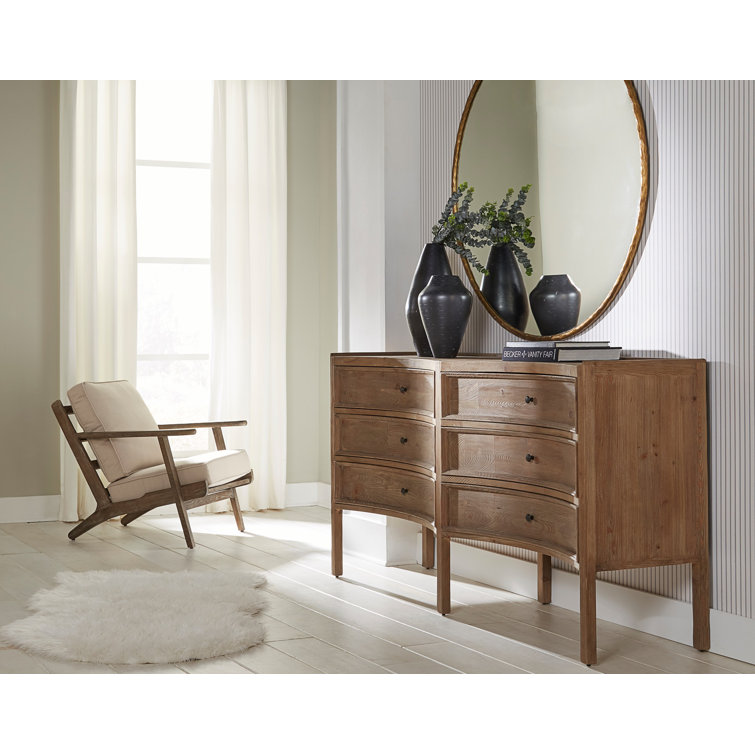 Natural Brown Double Dresser with Dovetail Drawers