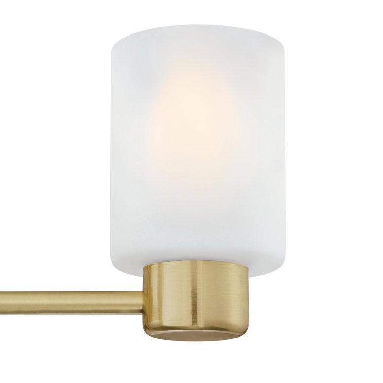 Champagne Brass 3-Light Chandelier with Frosted Glass Shades