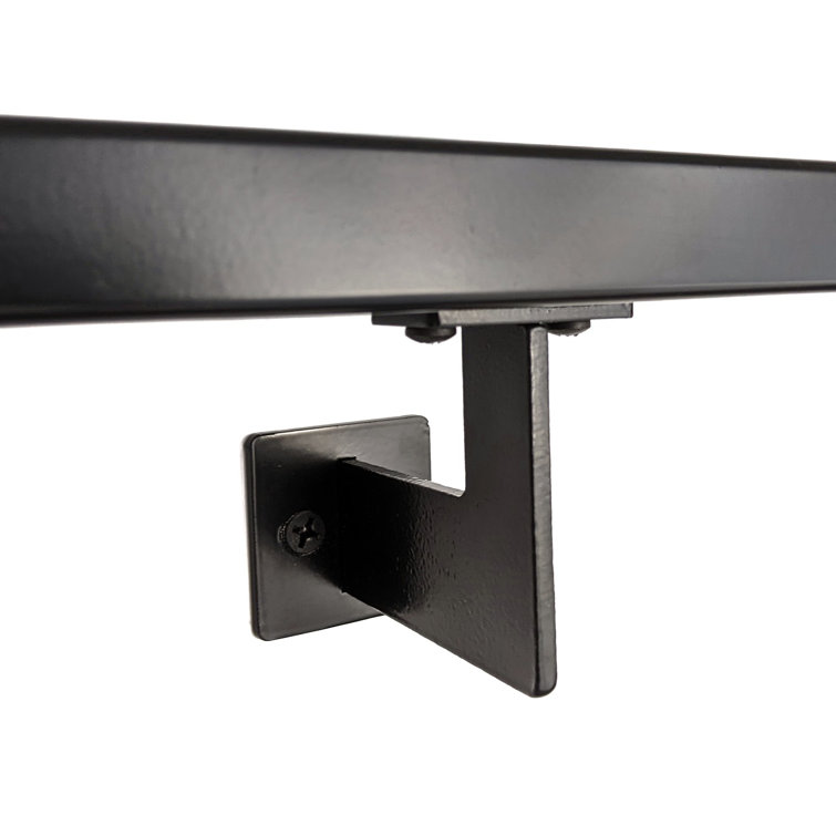 Urban Contemporary Black Powder Coated Aluminum Handrail, 3 Foot