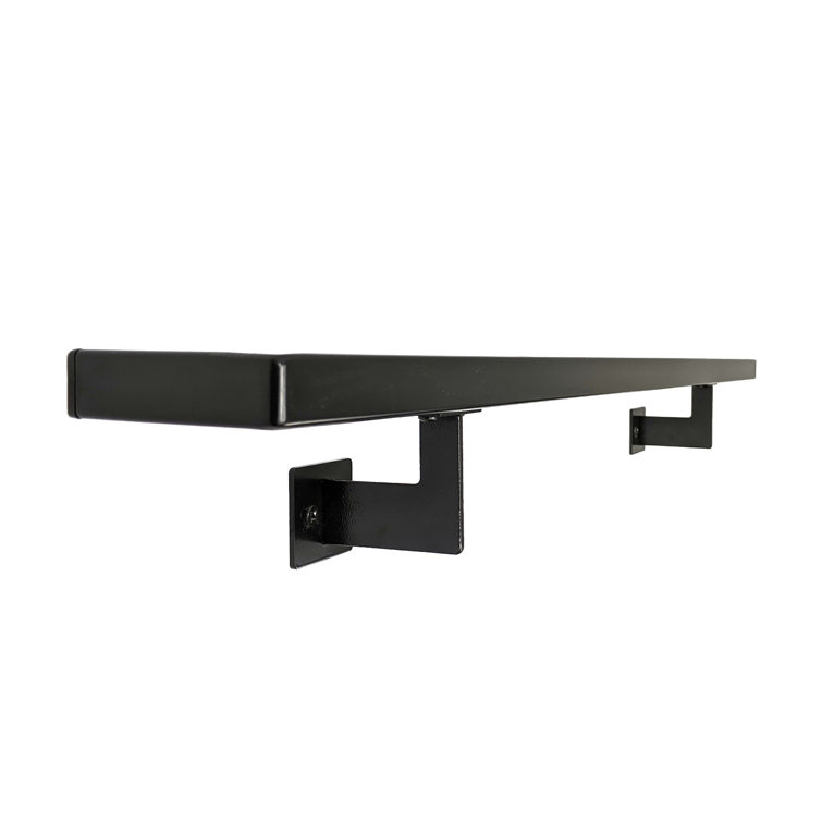 Urban Contemporary Black Powder Coated Aluminum Handrail, 3 Foot