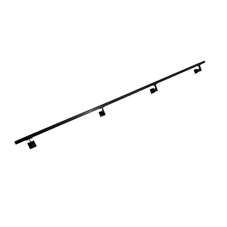 Urban Contemporary Black Powder Coated Aluminum 9 Foot Handrail Kit