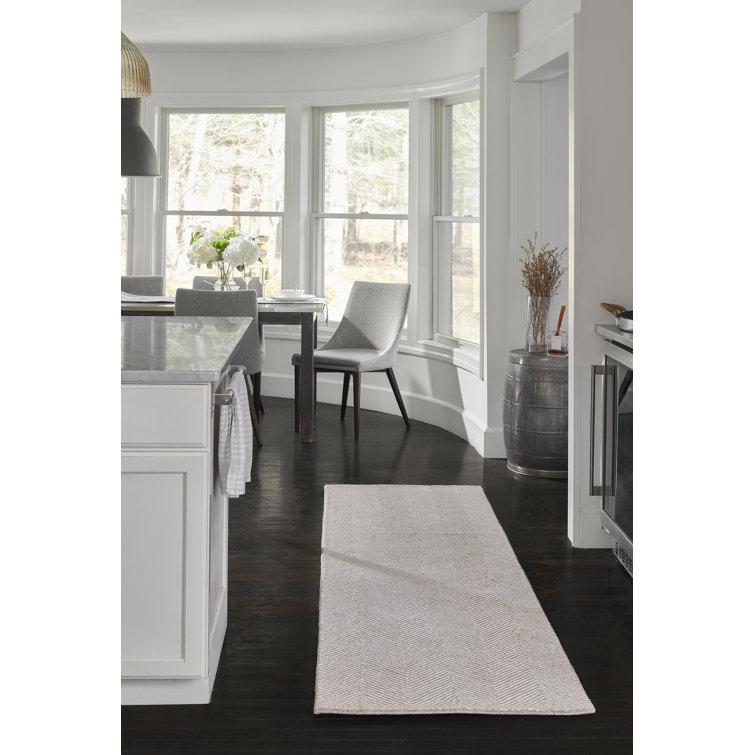 Taupe Herringbone Hand Tufted Wool Area Rug 2' x 3'