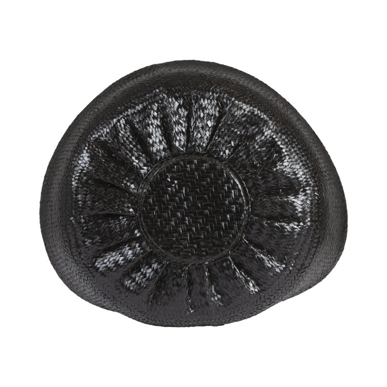 Eco-Friendly Seagrass Round Storage Basket 19" Natural & Black