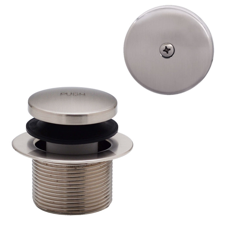 Satin Nickel Round Toe Touch Tub Drain Trim Set