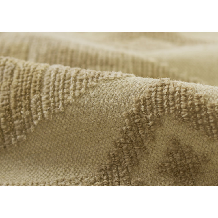 Beige and Brown Handwoven Wool Geometric Rug 2' x 3'