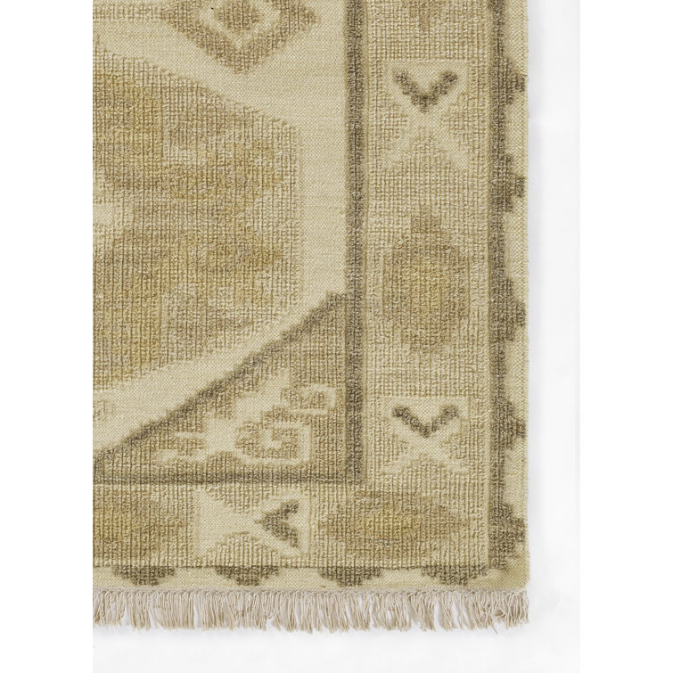 Beige and Brown Handwoven Wool Geometric Rug 2' x 3'