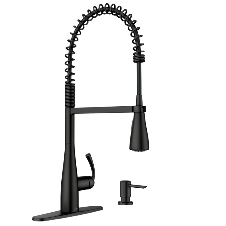 Matte Black High Arc Pull-Down Kitchen Faucet with Spray