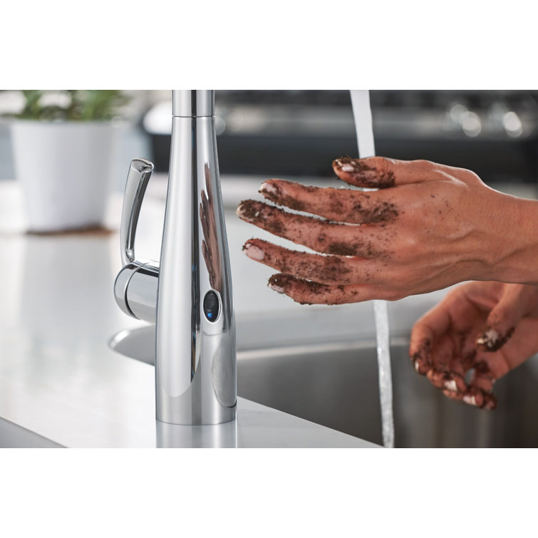 Chrome Touchless Kitchen Faucet with Pull-out Spray