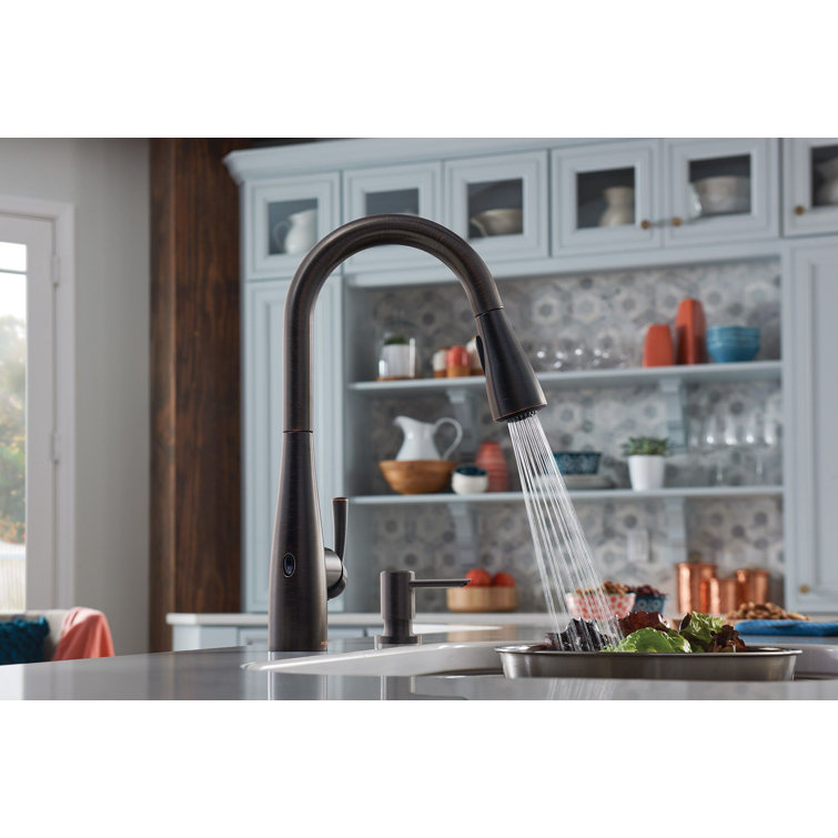 Mediterranean Bronze Touchless Pull-Down Kitchen Faucet with Spray
