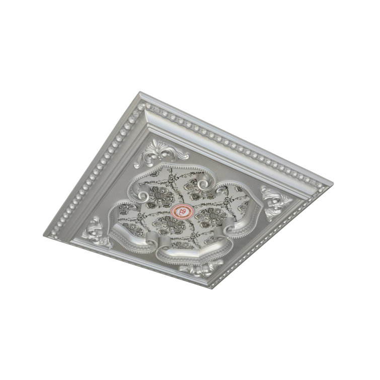Silver Polystyrene Four Leaf Clover Ceiling Medallion 24"