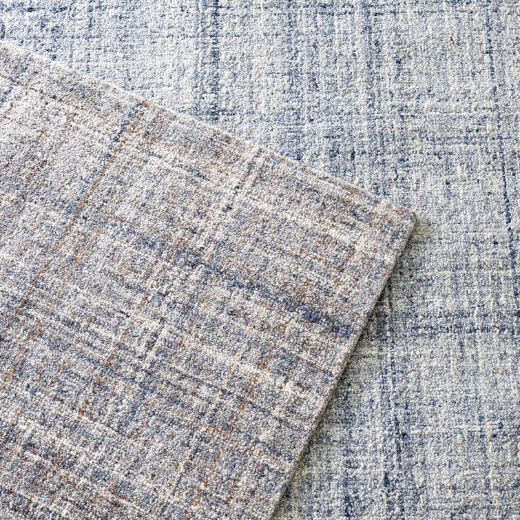 Harris Blue and Ivory Handmade Wool Rug, 2' x 3'