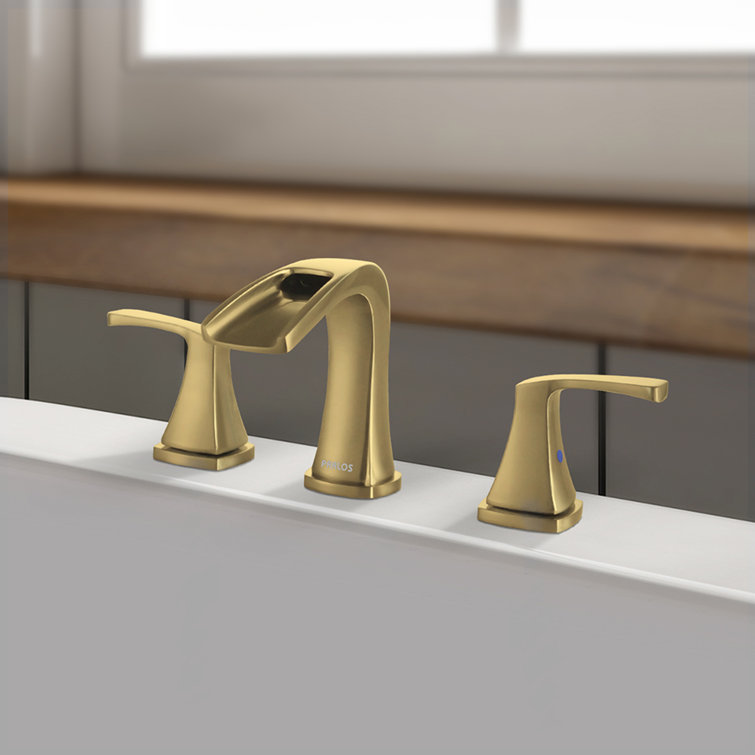 Doris Brushed Gold 2-Handle Waterfall Roman Tub Faucet