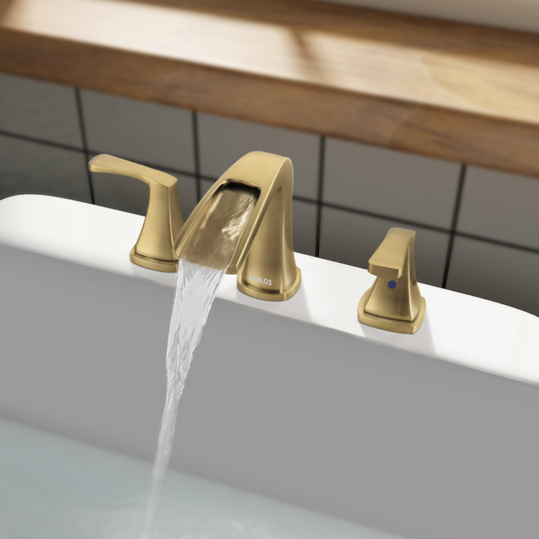Doris Brushed Gold 2-Handle Waterfall Roman Tub Faucet
