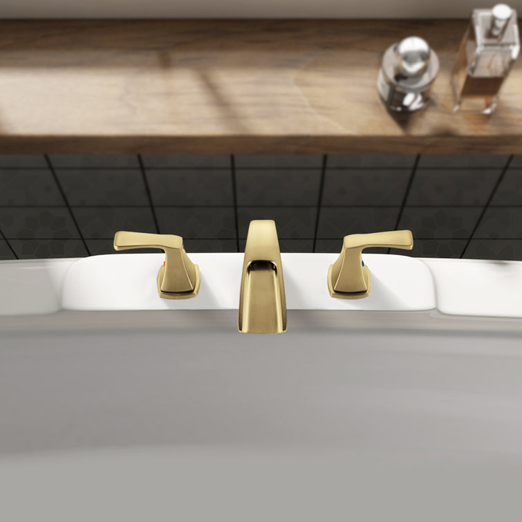 Doris Brushed Gold 2-Handle Waterfall Roman Tub Faucet