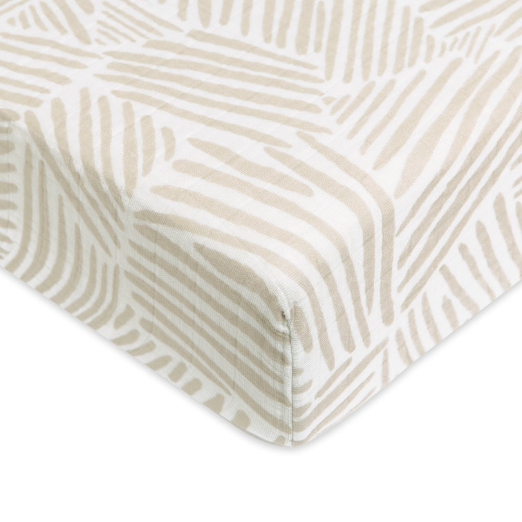 Organic Cotton Oat Stripe Toddler Crib Sheet