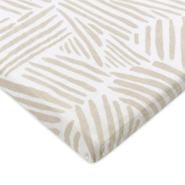 Oat Stripe Organic Muslin Cotton Bassinet Sheet for Baby