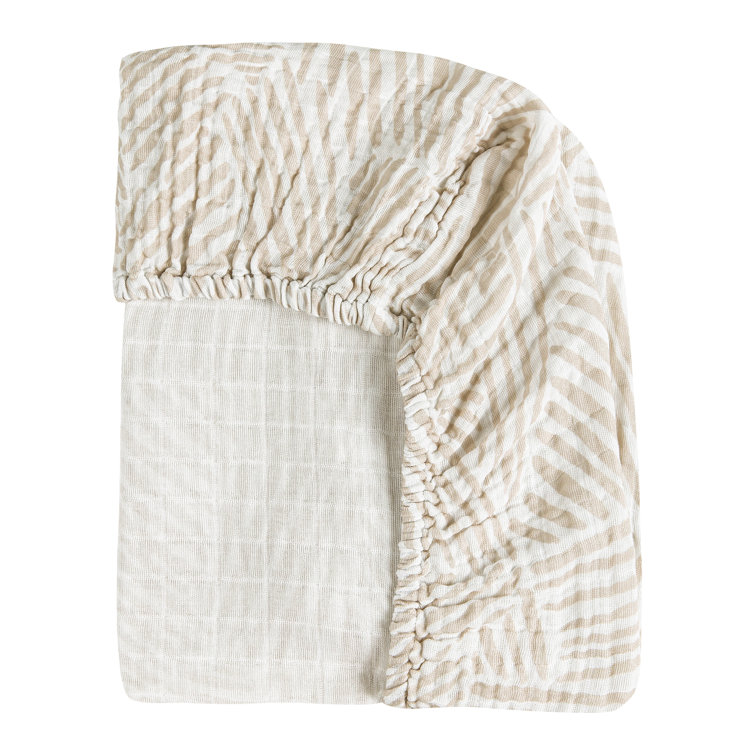 Oat Stripe Organic Muslin Cotton Bassinet Sheet for Baby