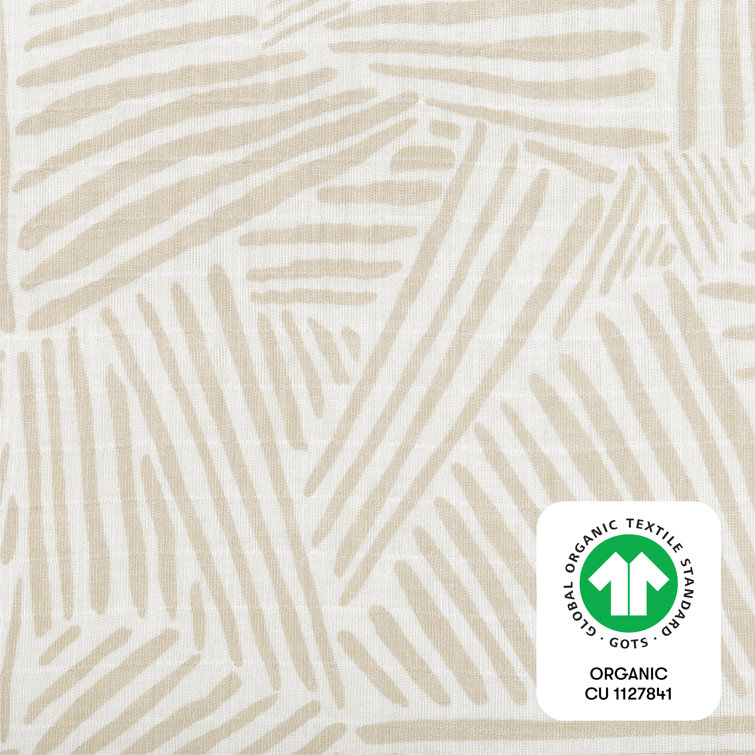 Organic Cotton Muslin Mini Crib Sheet in Oat Stripe
