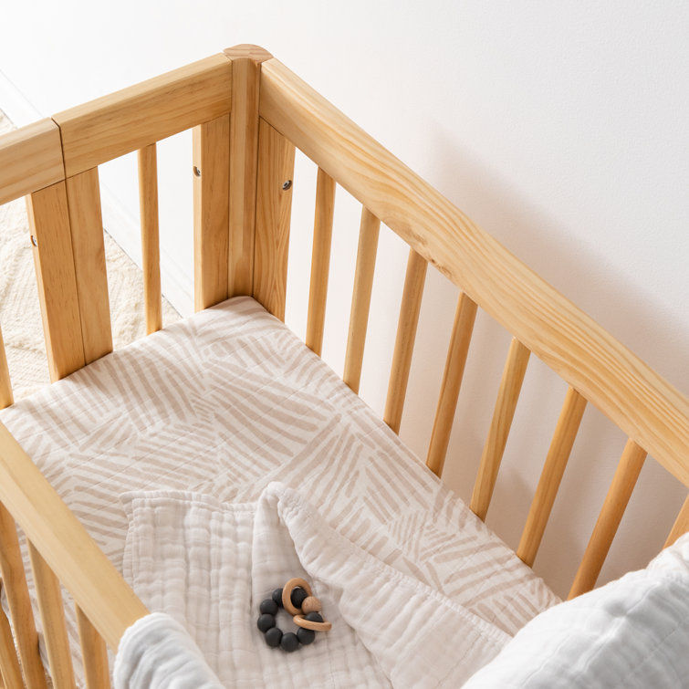 Oat Stripe Organic Muslin Cotton Bassinet Sheet for Baby
