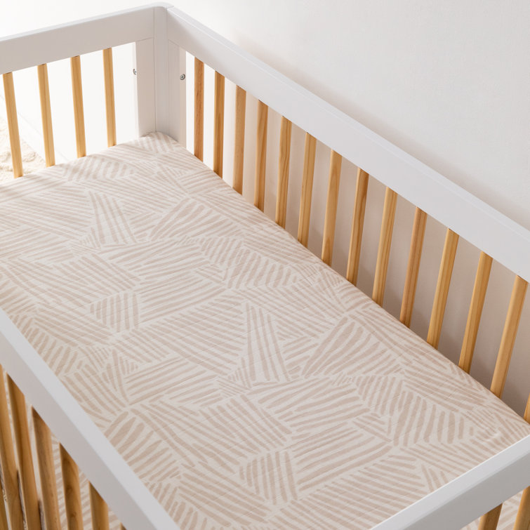Organic Cotton Oat Stripe Toddler Crib Sheet