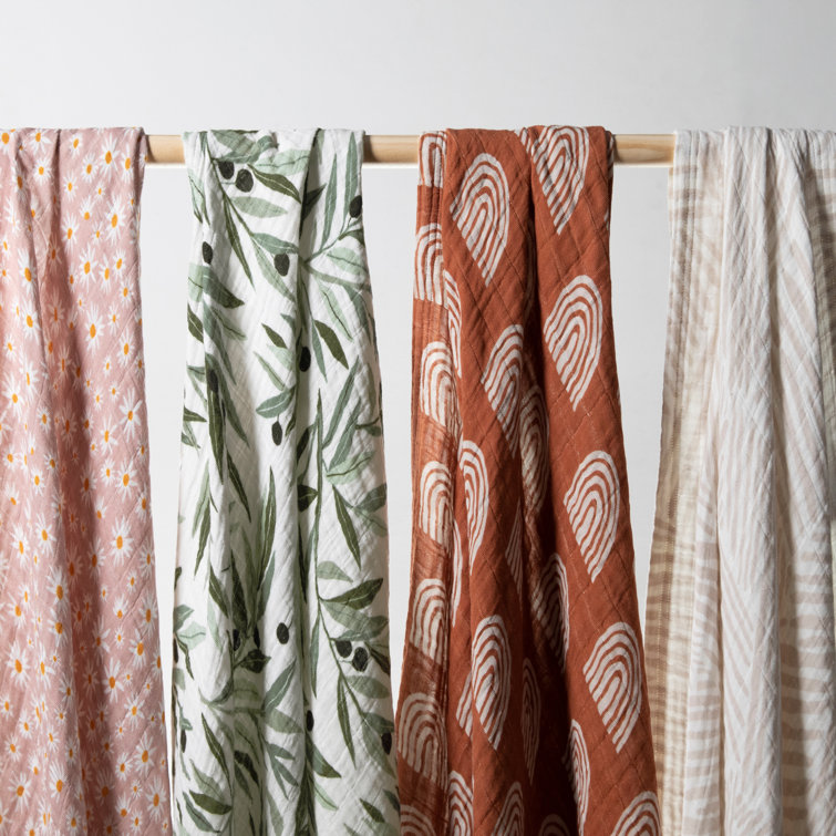 Terracotta Rainbow Organic Cotton Muslin Swaddle Blanket