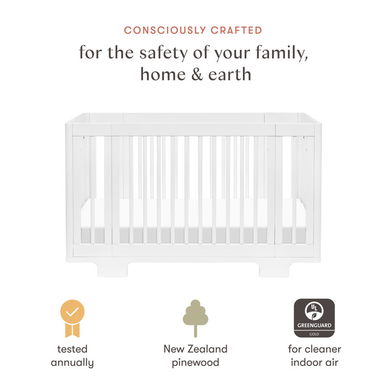 Yuzu White Pine 8-in-1 Convertible Crib with Conversion Kits