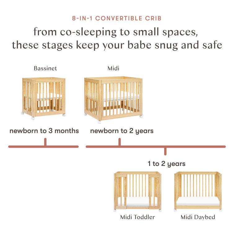 Natural Pine 8-in-1 Convertible Crib with Conversion Kits