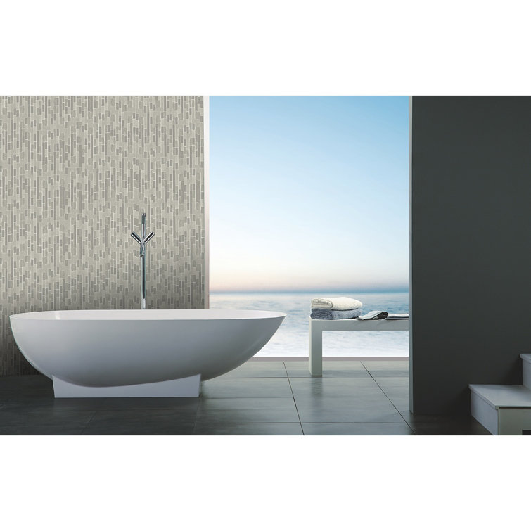 New Era 12-in x 12-in Gray and Beige Glass and Stone Mosaic Wall Tile