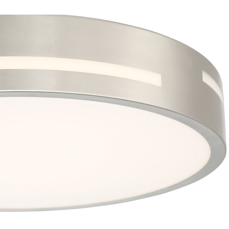 Brushed Steel Drum LED Flush Mount Light