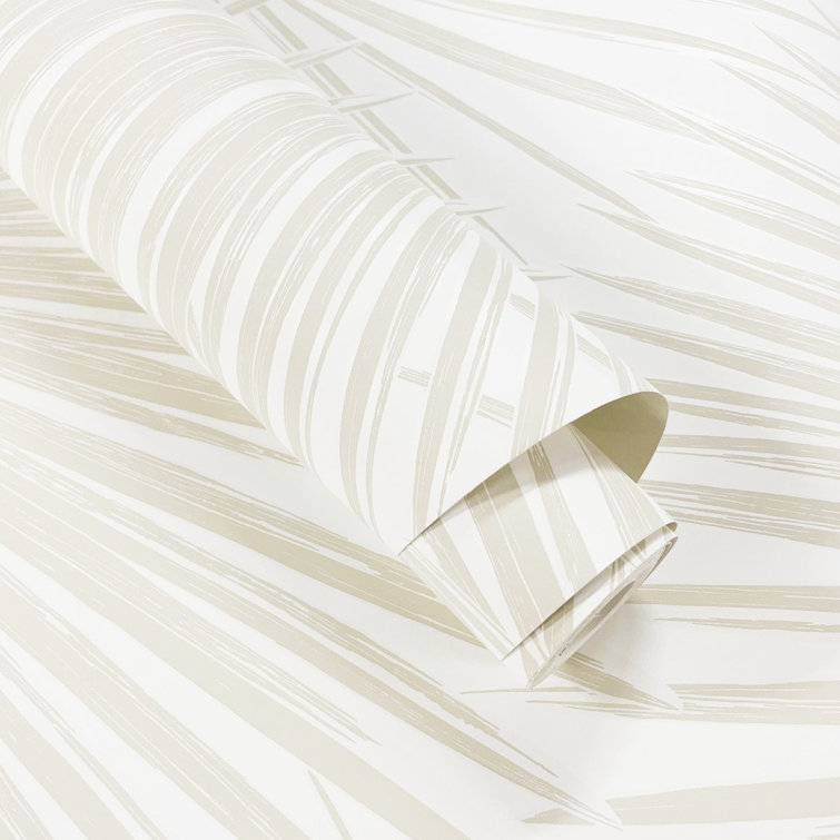 Sea Salt Vinyl Palm Leaf Peel and Stick Wallpaper Roll