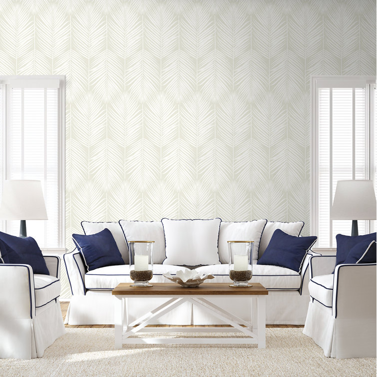 Sea Salt Palm Silhouette Vinyl Peel and Stick Wallpaper Roll