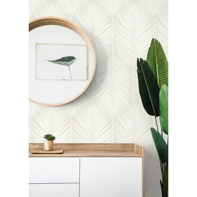 Sea Salt Palm Silhouette Vinyl Peel and Stick Wallpaper Roll
