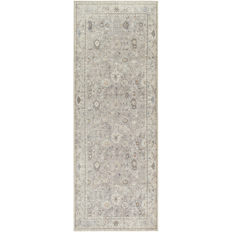 Feather Gray Synthetic Runner Rug, 2'7" x 7'3"