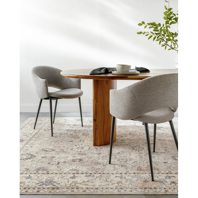 Gray Rectangular Synthetic Medium Pile Area Rug
