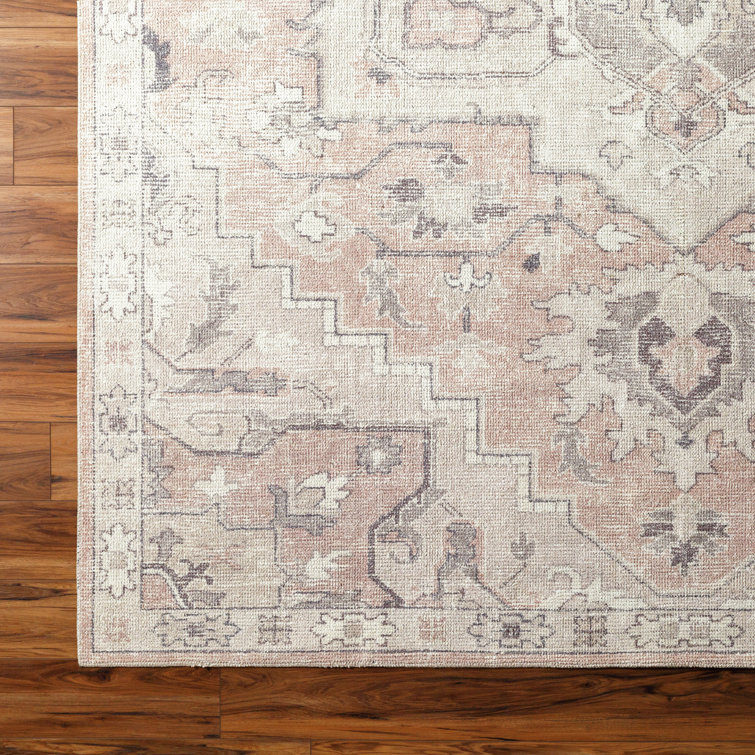 Elle Oriental Rose Smoke Rectangular 5'3" x 7' Polyester Rug