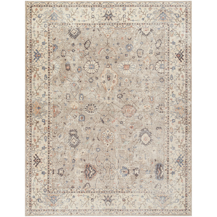 Gray Rectangular Synthetic Stain-Resistant Medium Pile Rug, 6'7" x 6'7"