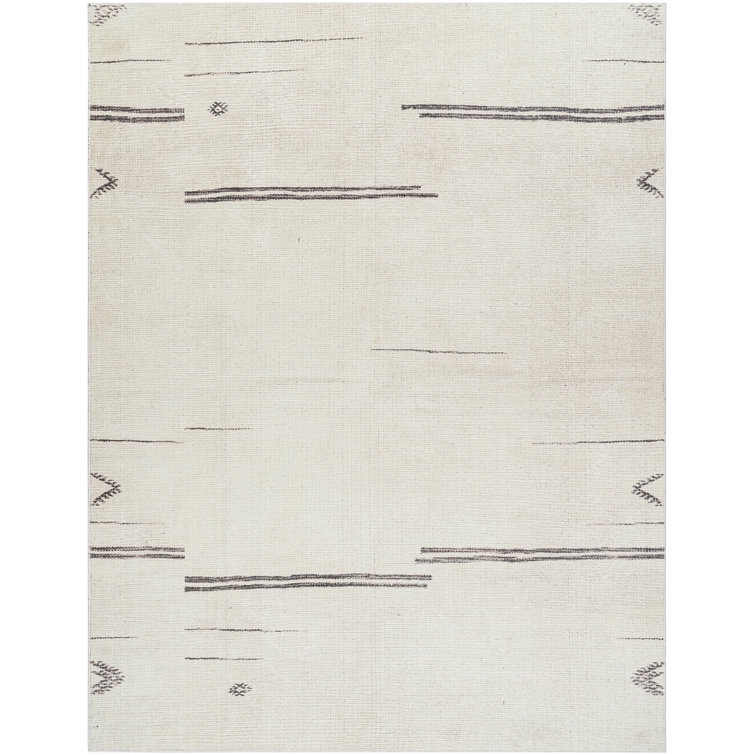 Handmade Look Gray Synthetic Rectangular Rug 5'3" x 7'