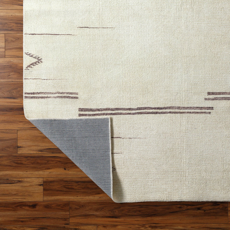 Ivory Geometric Low Pile Rectangular Area Rug
