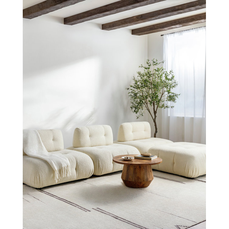 Ivory Geometric Low Pile Rectangular Area Rug