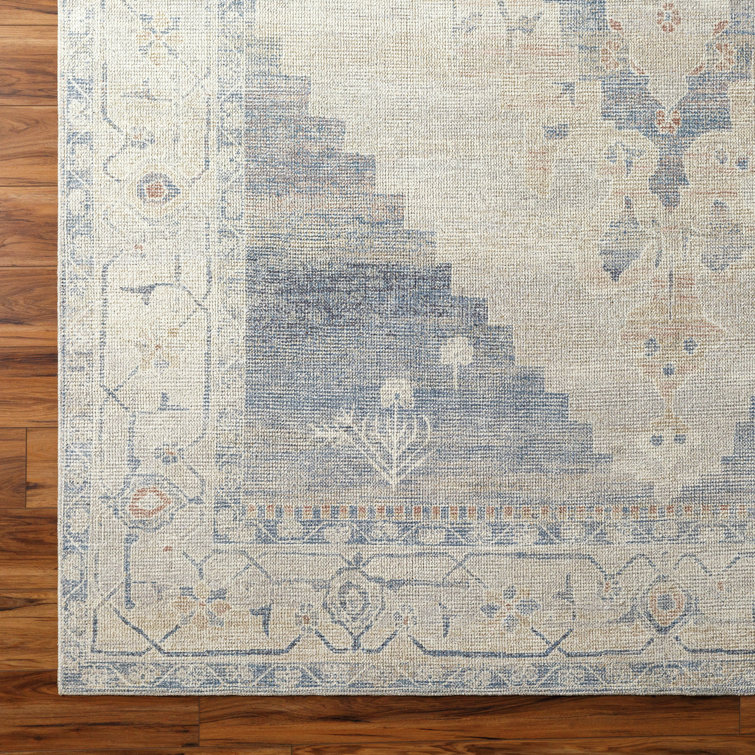 Luca Oriental Blue and Ivory Medium Pile Rug