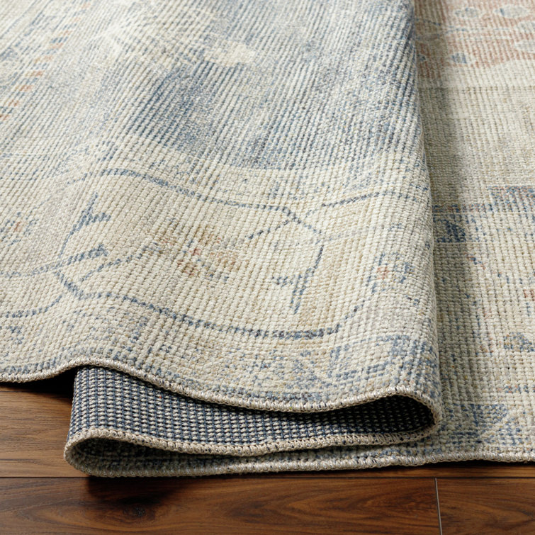 Luca Oriental Blue and Ivory Medium Pile Rug