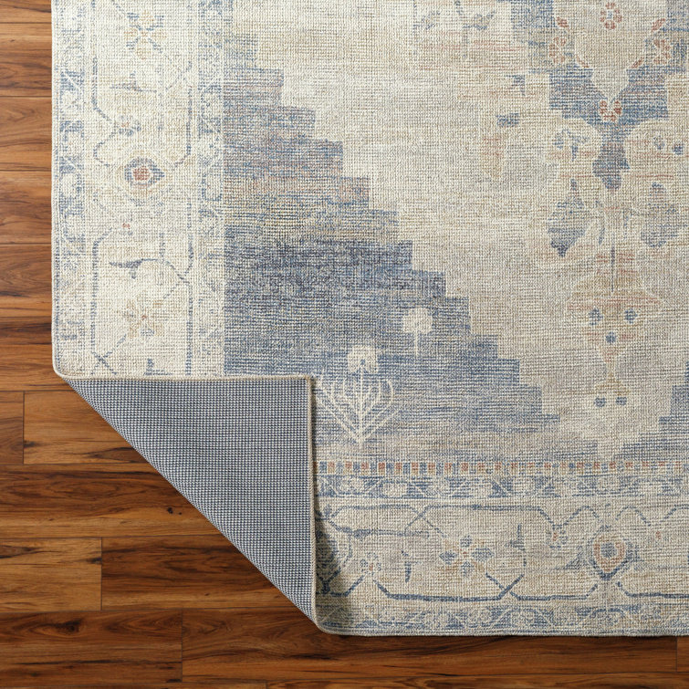 Luca Oriental Blue and Ivory Medium Pile Rug