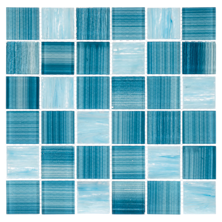 Waikiki Blue Glass Mosaic Bathroom and Outdoor Shower Tile