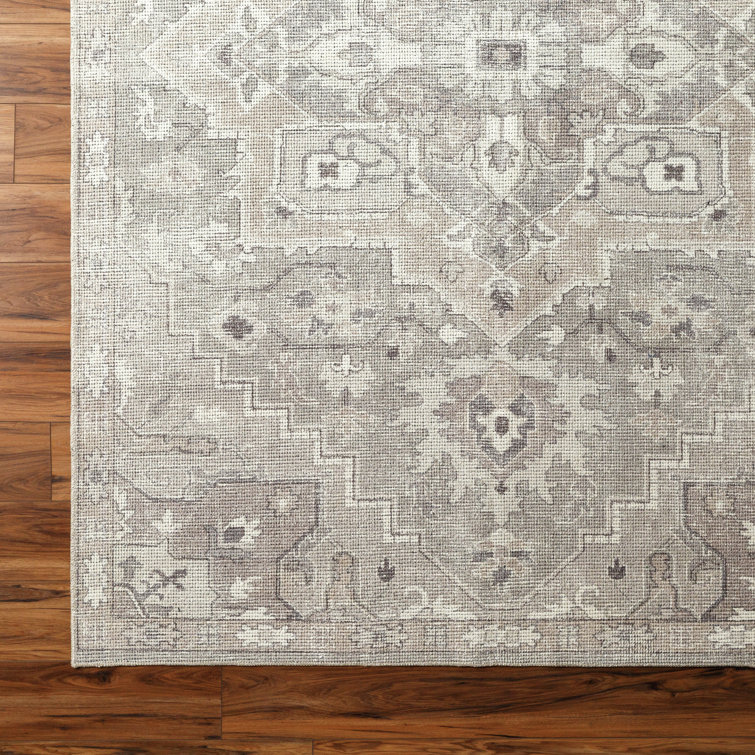 Elle Light Gray and Beige Rectangular Polyester Area Rug