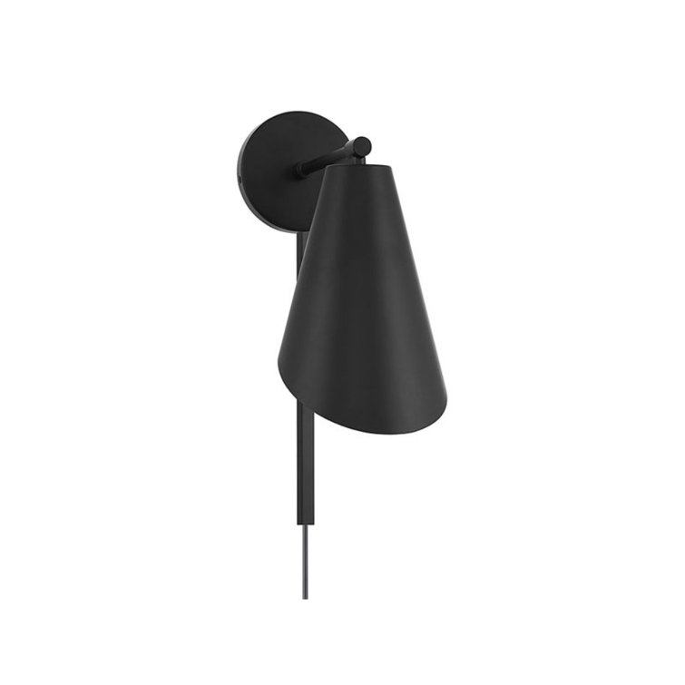 Matte Black Metal Dimmable Wall Sconce
