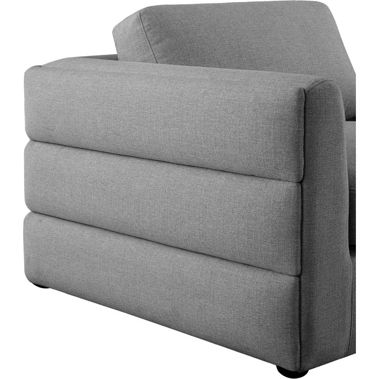 Beckham Reversible 4-Piece Gray Linen Fabric Sectional Sofa