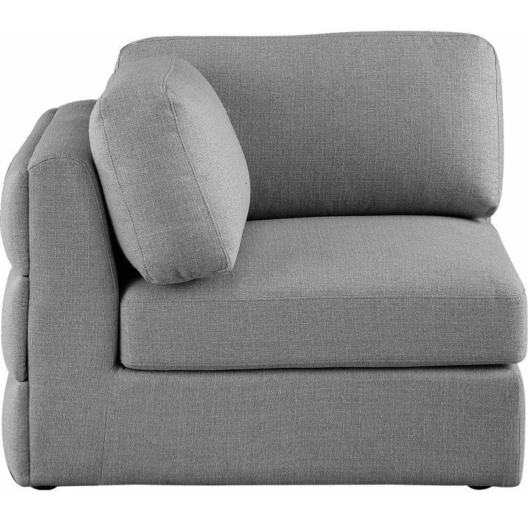 38" Wide Grey Linen Modular Corner Chair