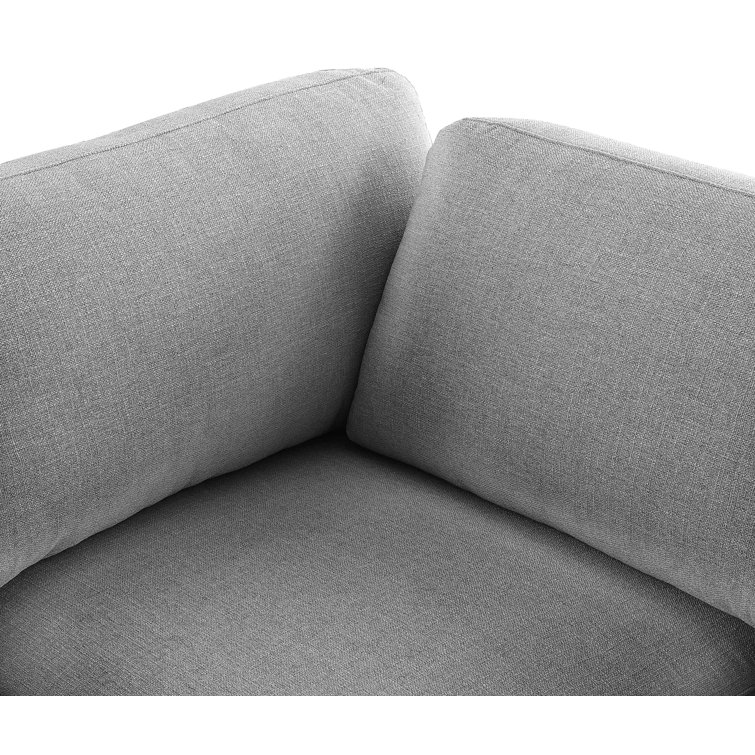 38" Wide Grey Linen Modular Corner Chair
