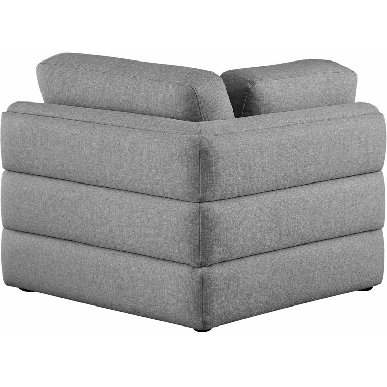 38" Wide Grey Linen Modular Corner Chair