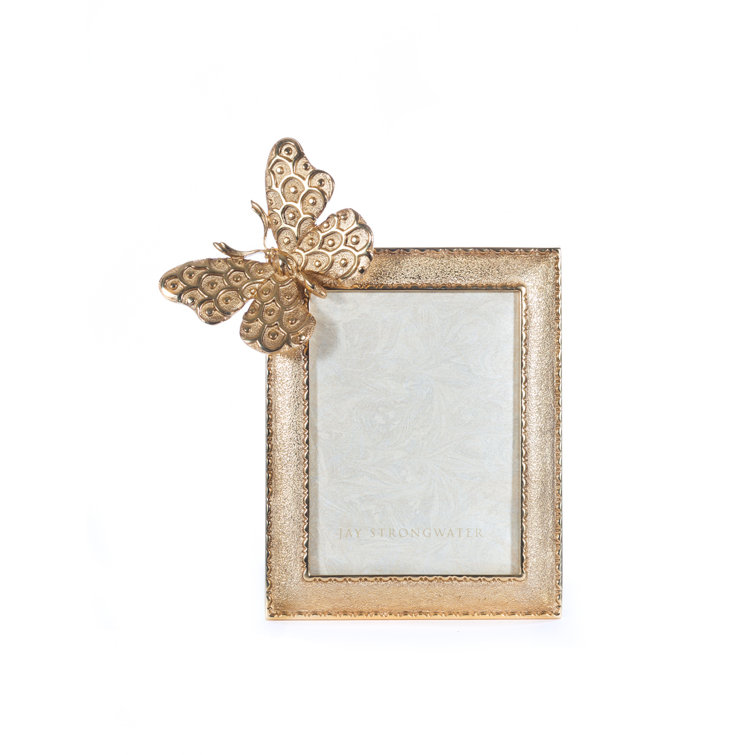 Gold Butterfly Embellished Metal Picture Frame